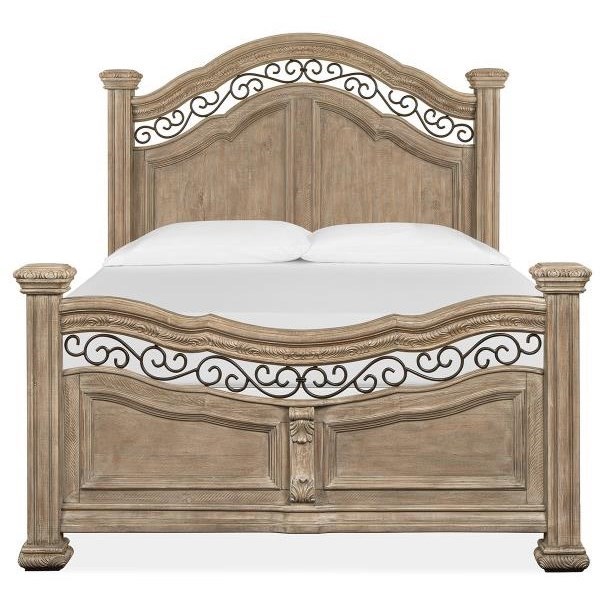 Magnussen Home Marisol Traditional Queen Poster Bed with Metal Trim